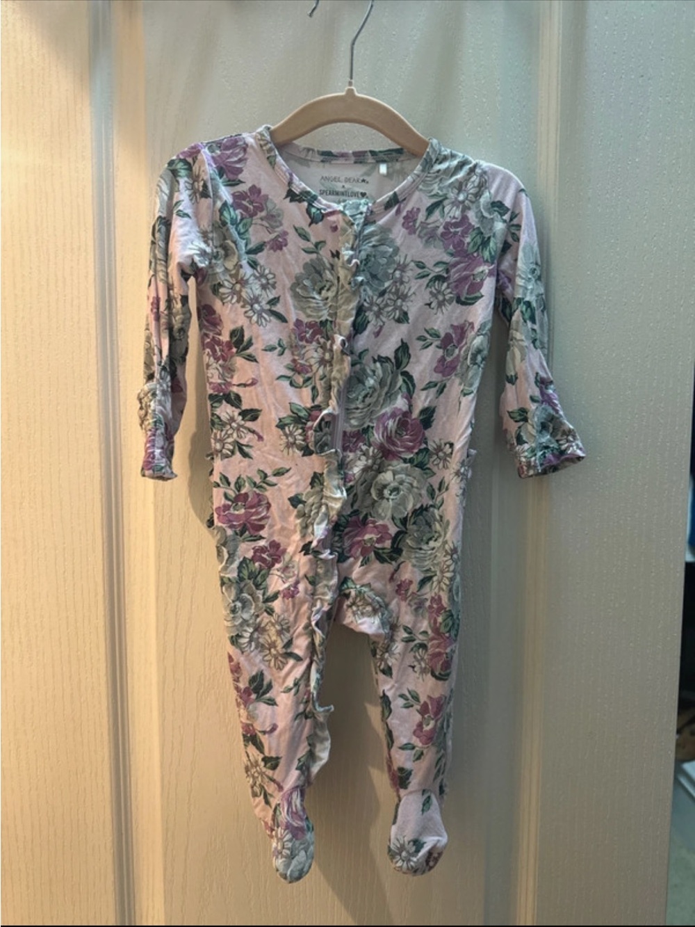 Floral Print Lilac Baby Pajamas - Angel Dear